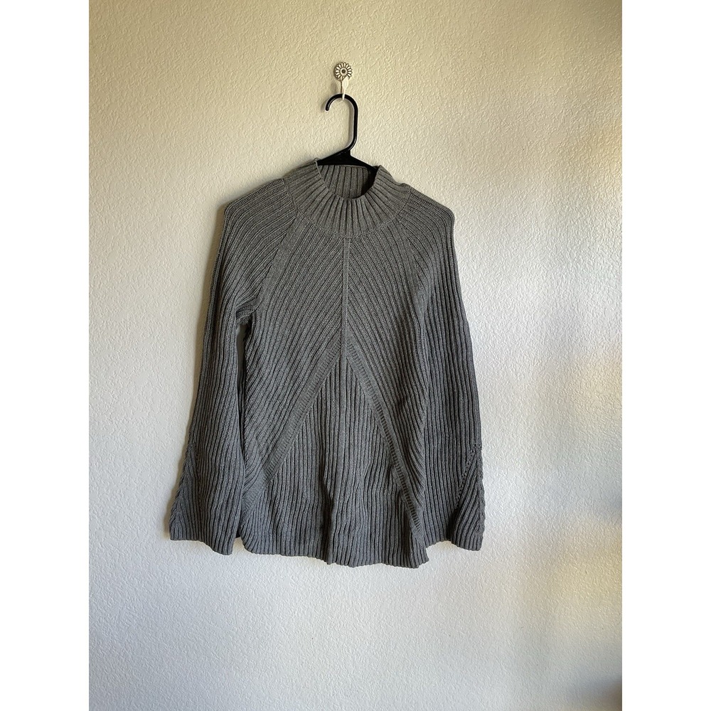 Olive & Oak Women's Solid Cable Knit‎ Sweater  Turtleneck Gray Small Nwt